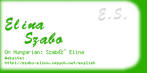 elina szabo business card